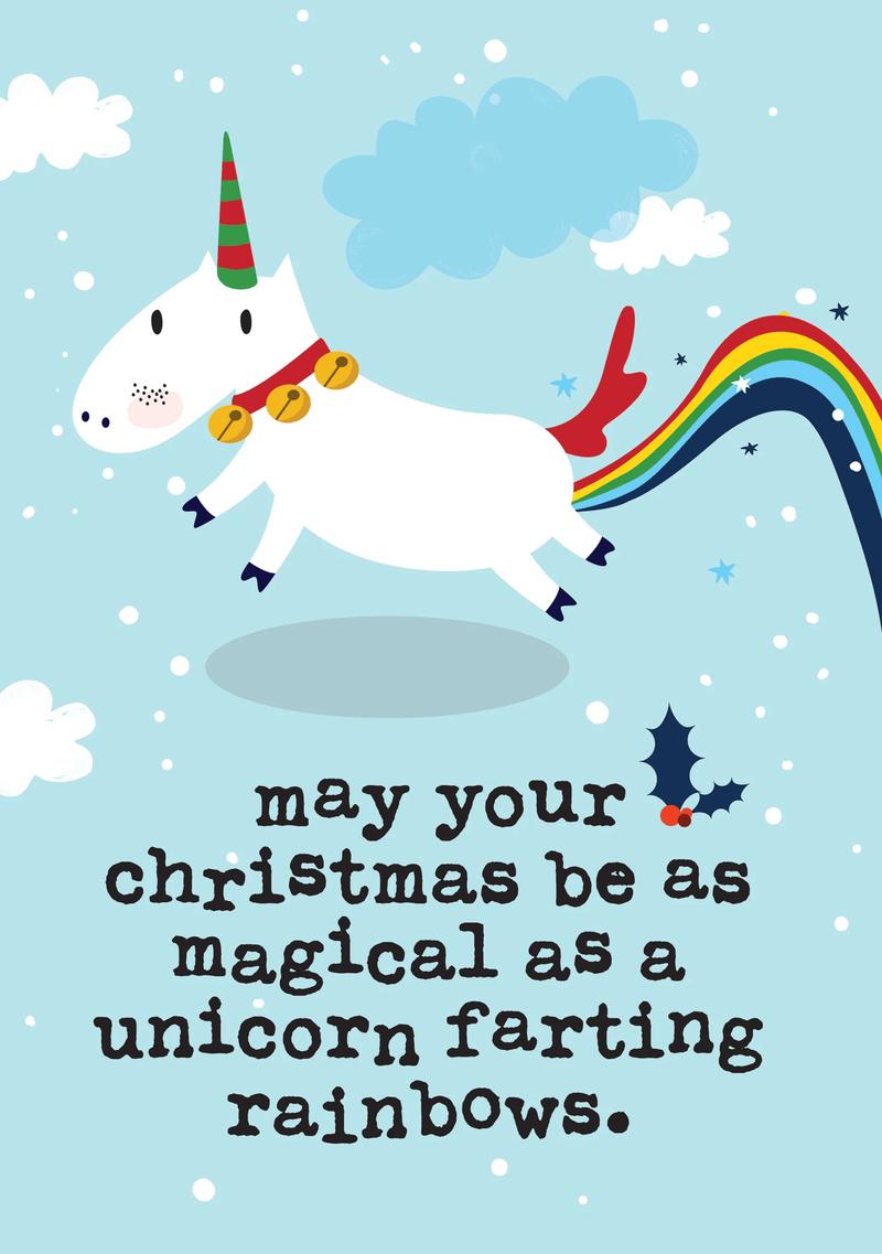 Magical Unicorn Farting Rainbows Card | Escargot