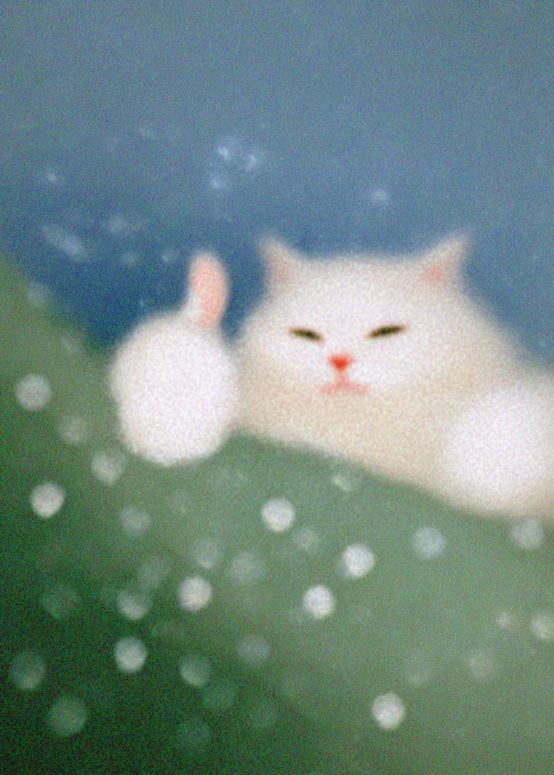 Cozy Cat thumbs up Greeting Card