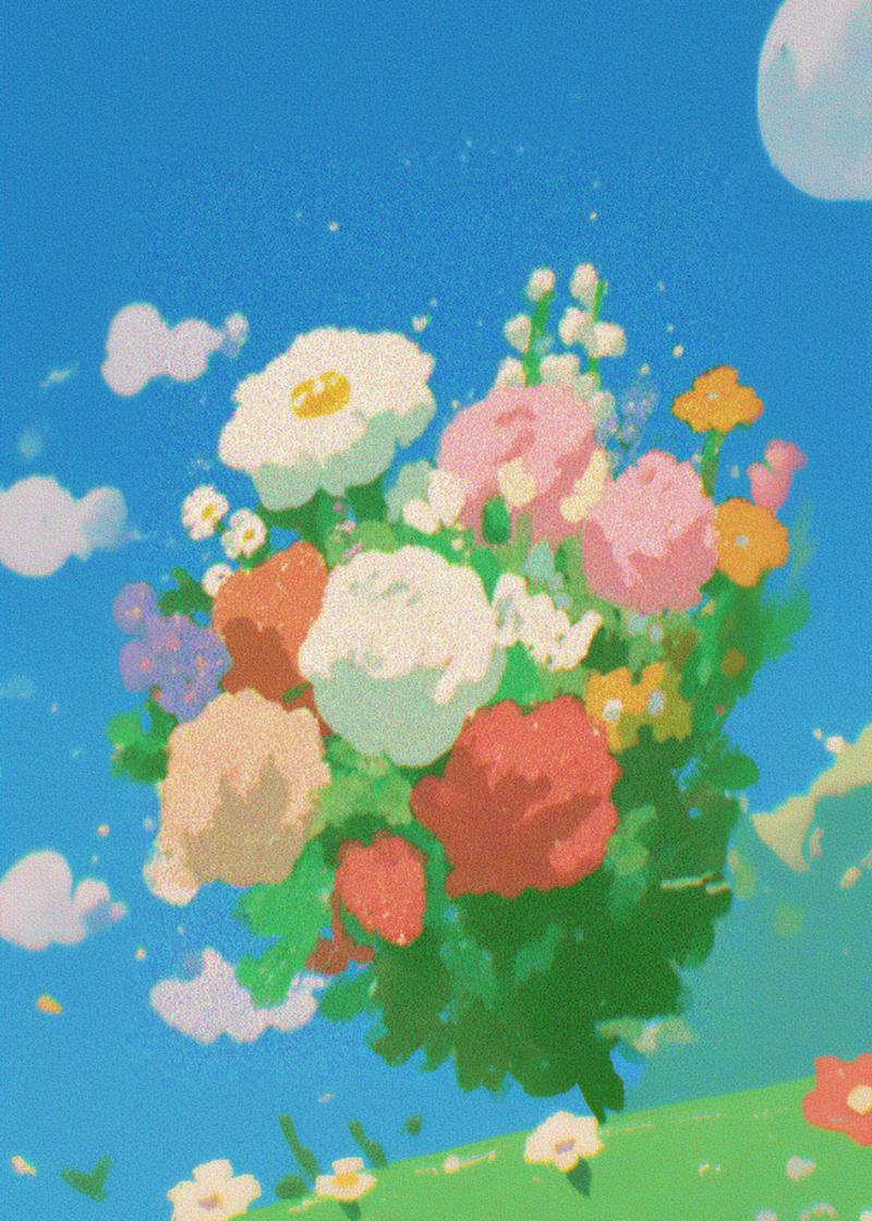 Bright Blooms Under the Sky Card