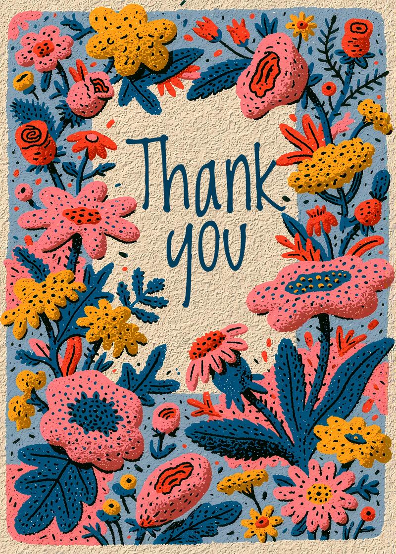 Vibrant Floral Thank You